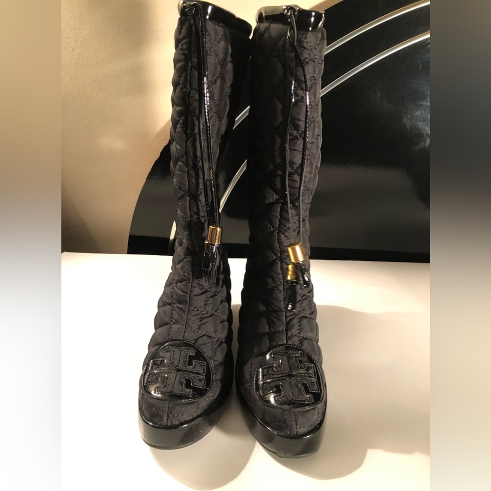 Tory Burch Gigi Quilted Nylon Platform Boots
